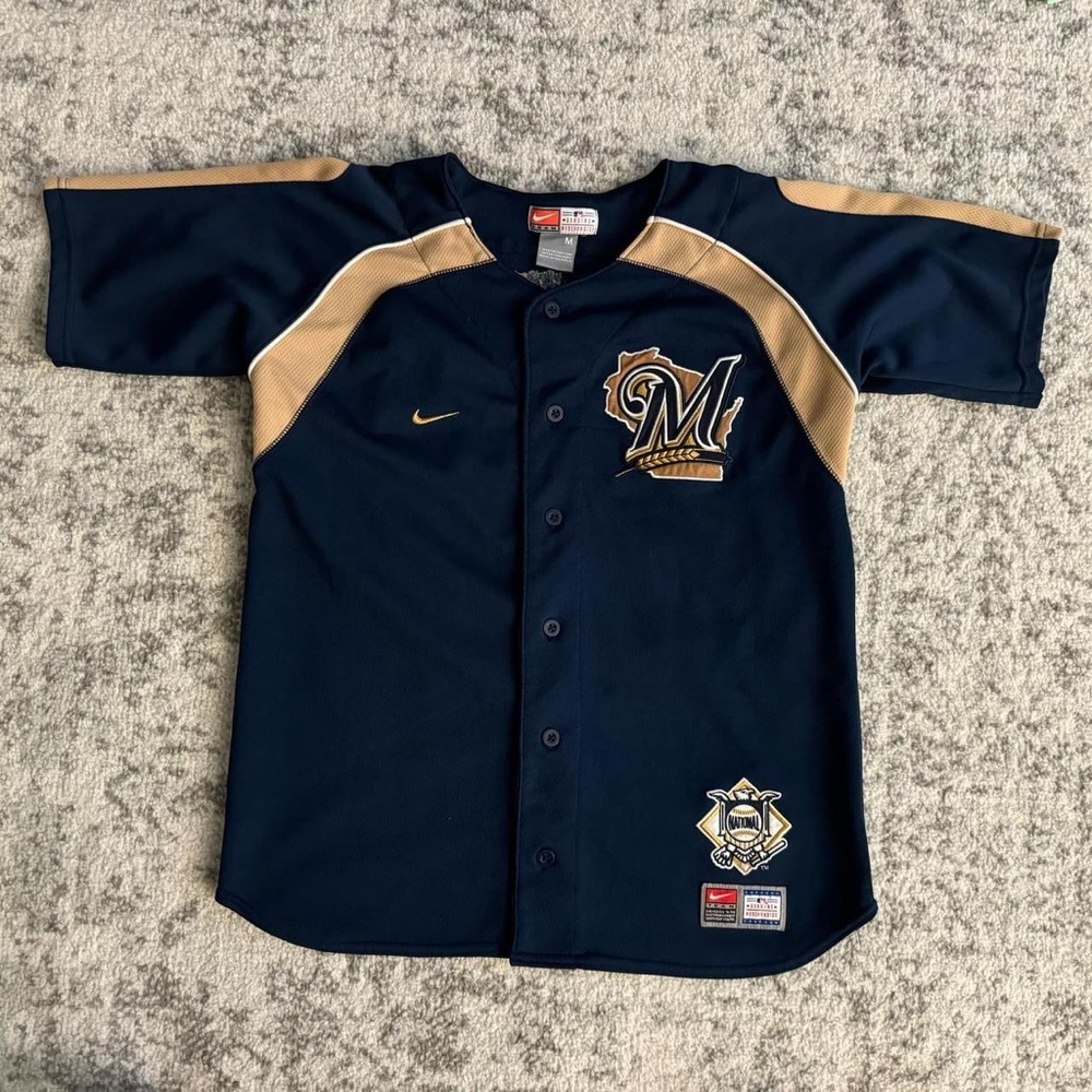Youth Medium Nike Prince Fielder Milwaukee Brewers Jersey
